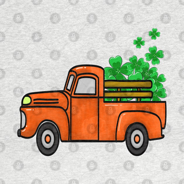 Orange St patricks Day Truck by lunamoonart